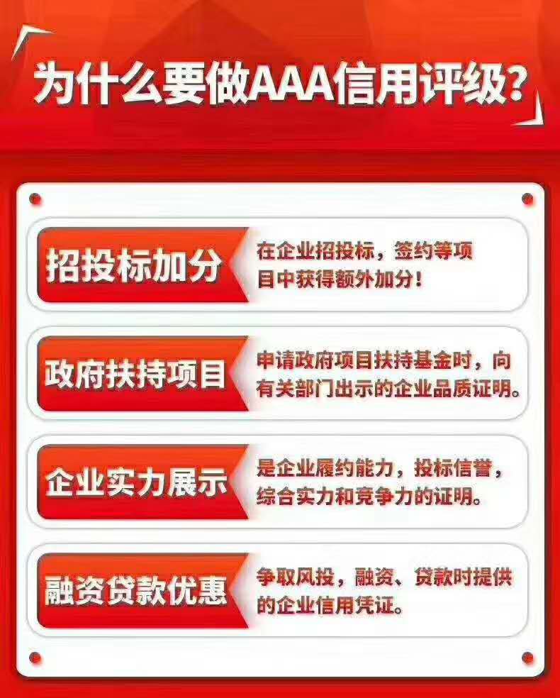 3A信用评级证书,企业信用评级对企业有哪些好处?(图1) 3A信用评级证书,企业信用评级对企业有哪些好处?(图1)